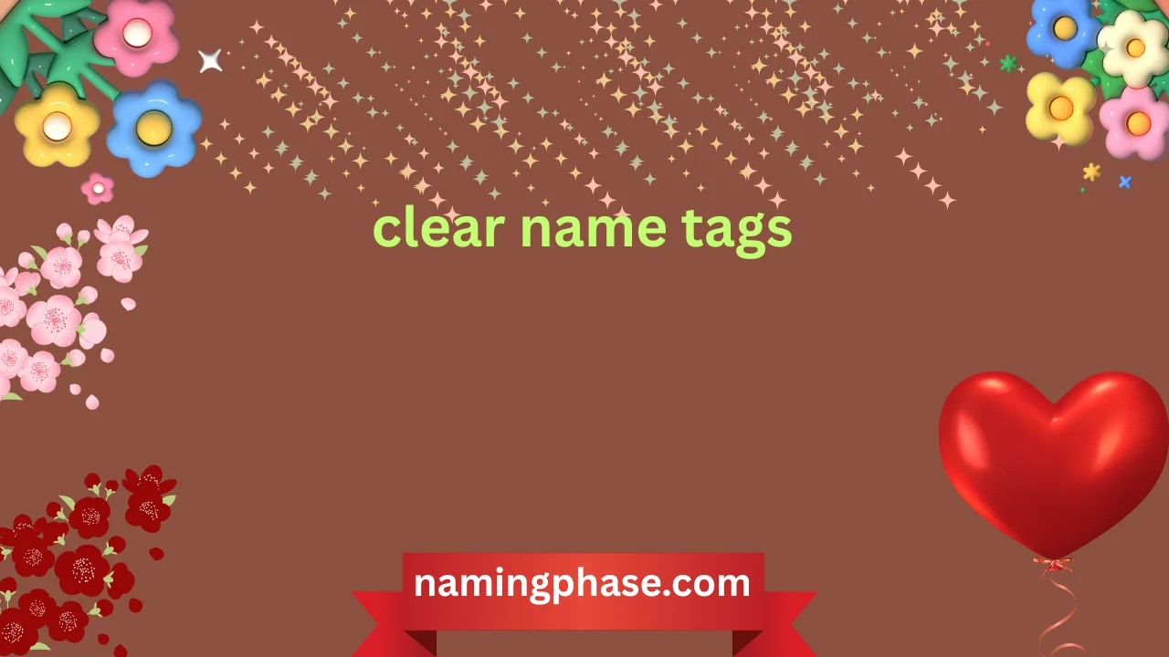clear name tags