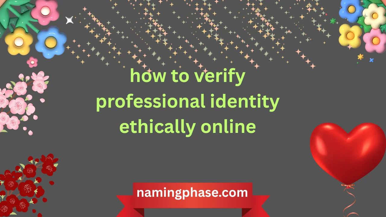 how to verify professional identity ethically online