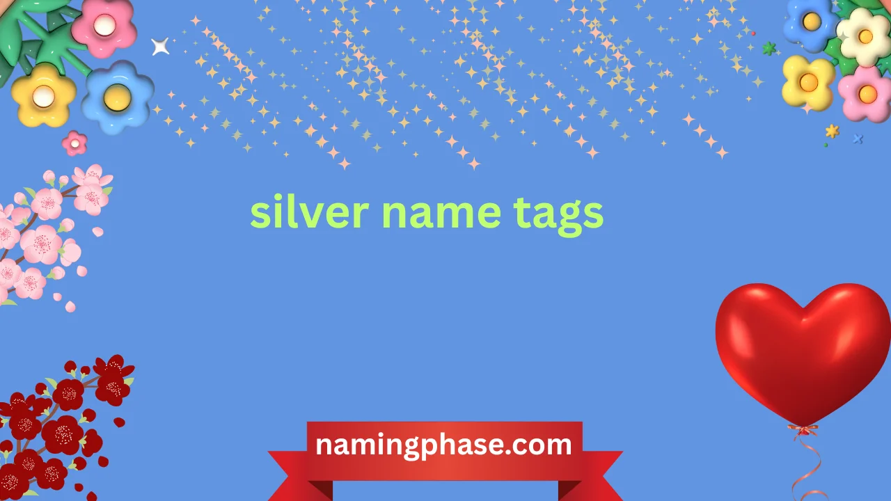 silver name tags